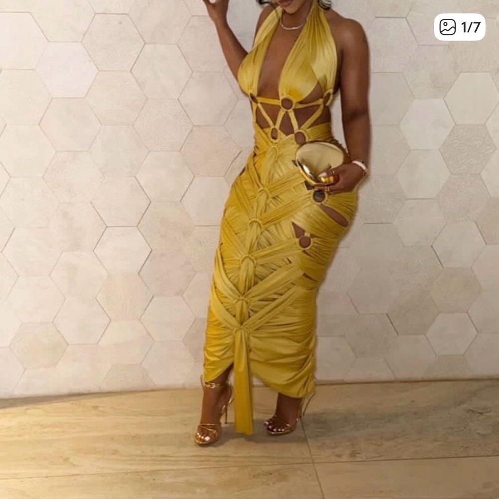 Larrianna custom Halter Cutout Maxi Dress - Women's Evening Dress